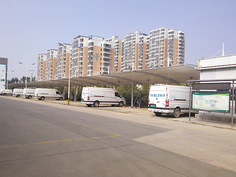 邯鄲煙草充電樁汽車棚膜結構